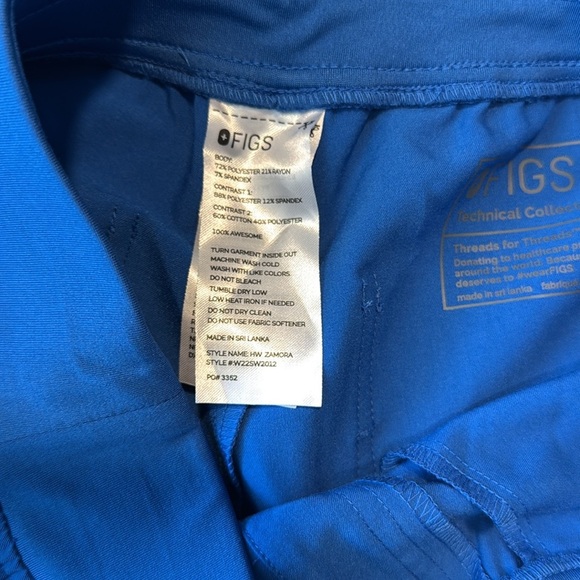 FIGS Zamora High Waisted Jogger Scrub Pants for Women Blue Joggers SZ S - Picture 4 of 6